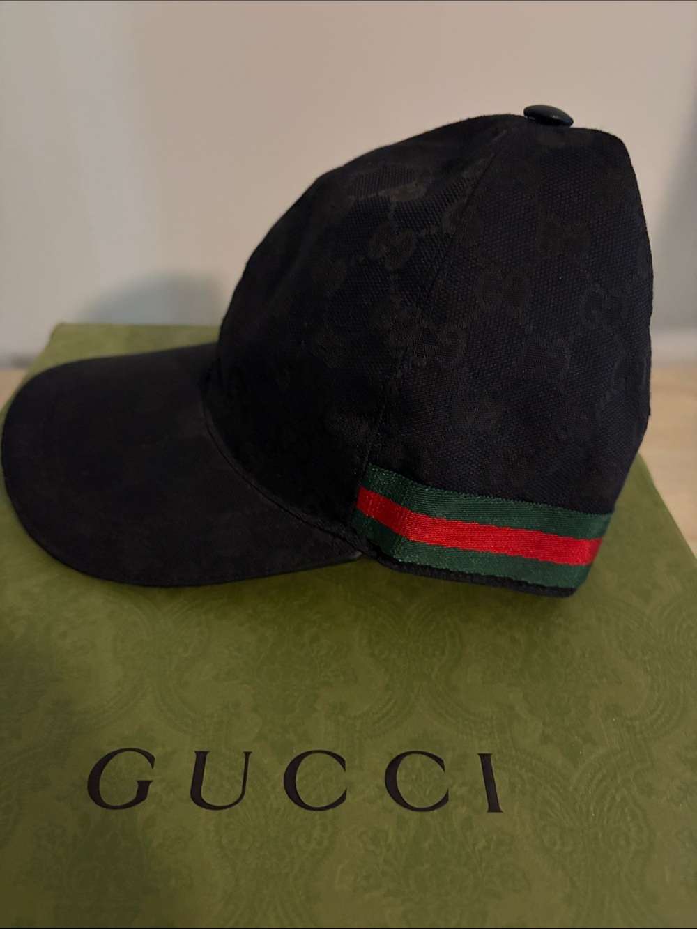 Authentic Gucci Black Hat with Red and Green Accents - Picture 9 of 11
